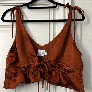 princess polly tie up satin top